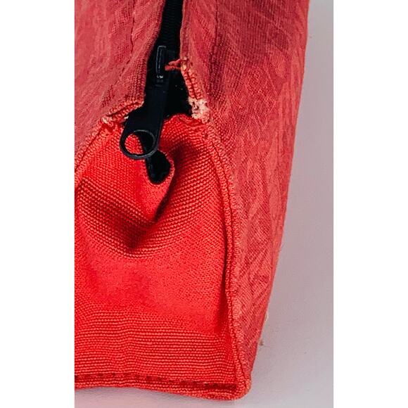 Cosmetic Bag Small Red Zipper Fabric Rock Pencil 8" x 4" Makeup Pouch Clutch - Picture 6 of 10